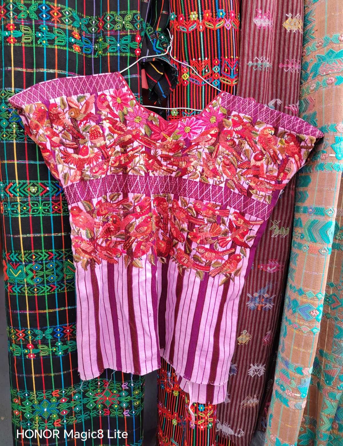 Pink and red Santiago huipil #6-57