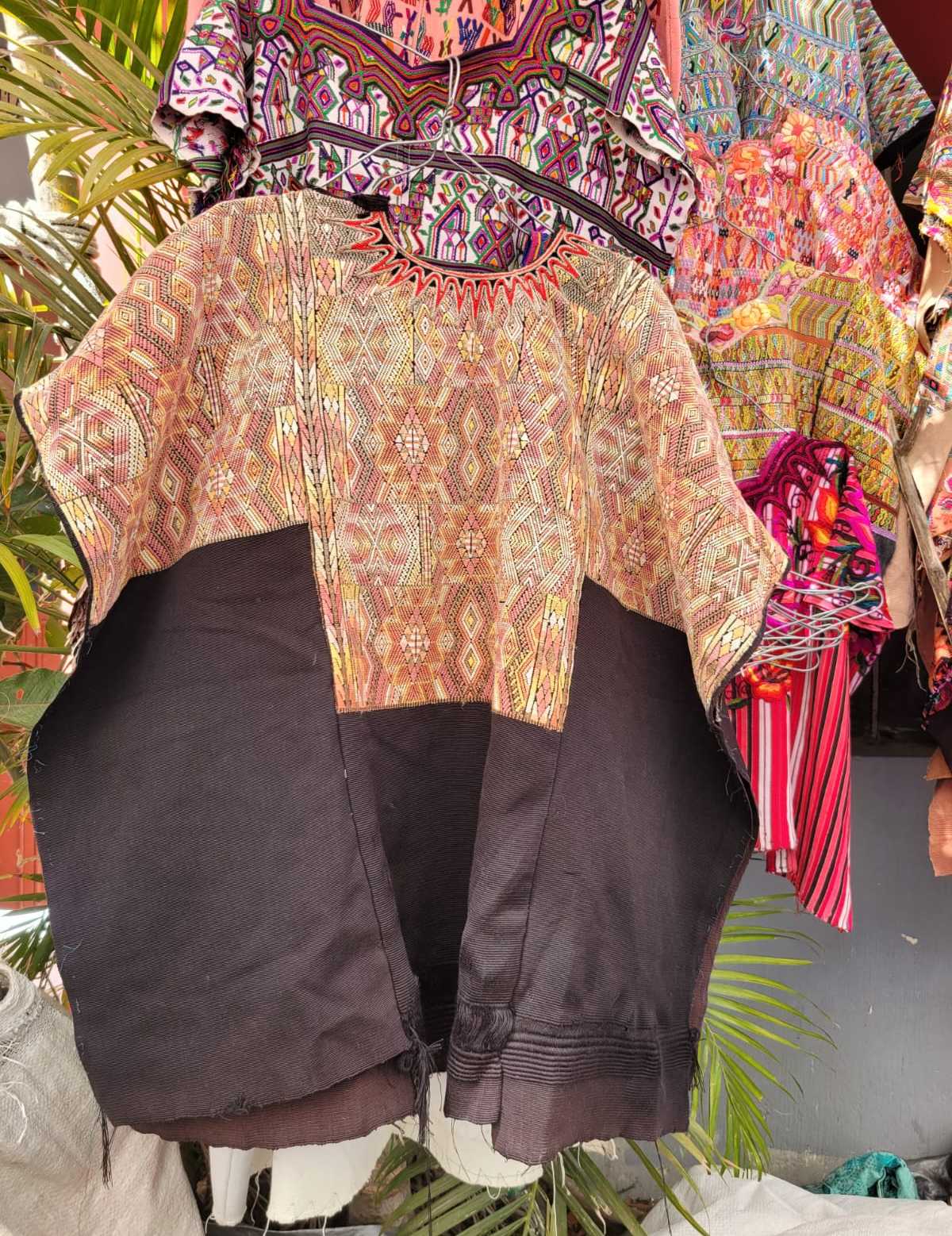 (reserved for April) Pink and beige Chichicastenango huipil #2-126