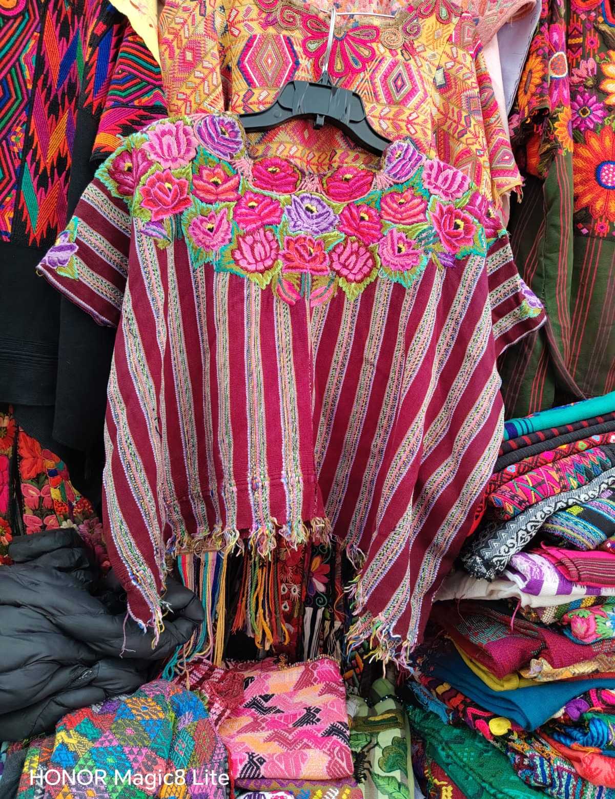 (Reserved for Myriam) Pink and red floral Patzun huipil #4-176