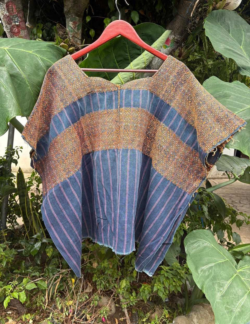 Indigo and Brown Nahuala Huipil #6-199