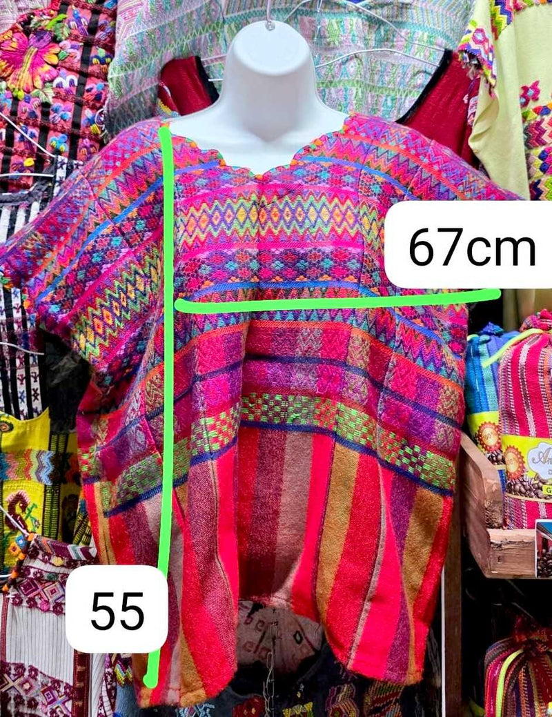 Red and pink Comalapa huipil #6-129