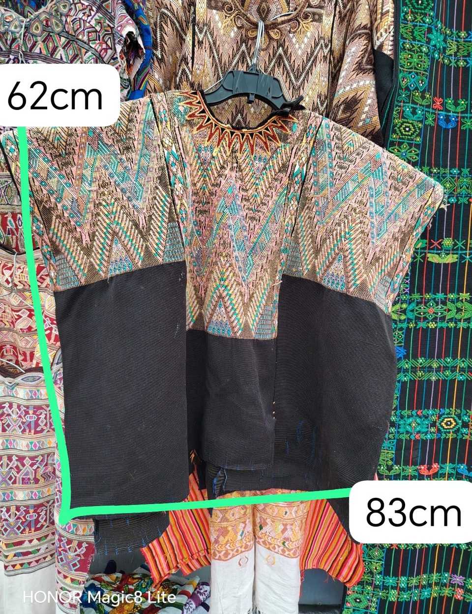 Chevron on black Chichicastenango huipil #5-289