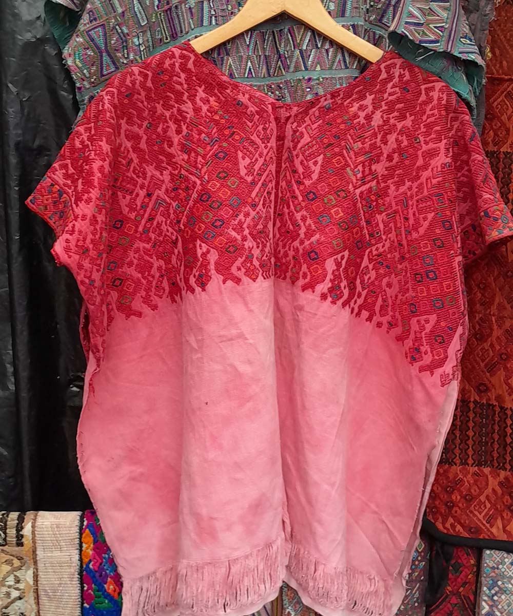 Vintage Guatemalan huipil with handwoven Mayan embroidery