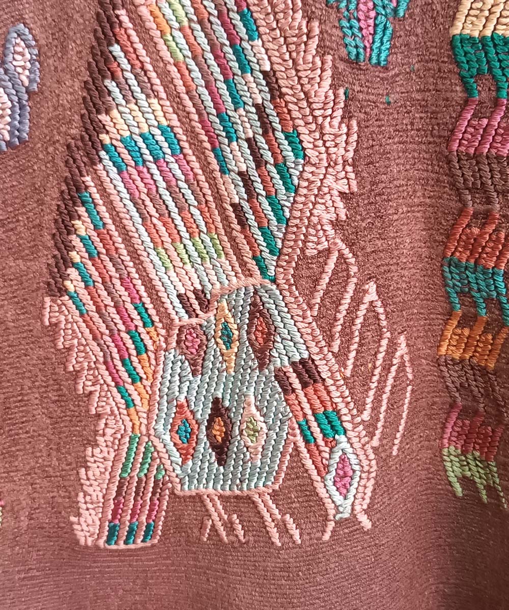 Vintage Guatemalan huipil with handwoven Mayan embroidery