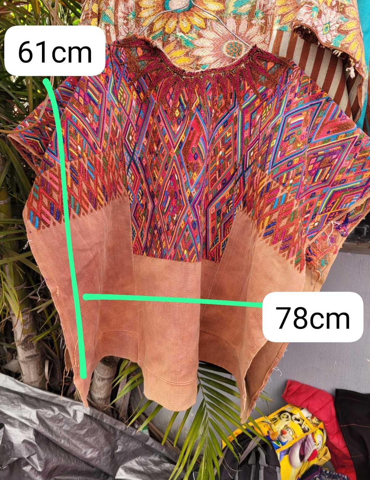 Burgundy and fawn geometric Chichicastenango huipil #3-11