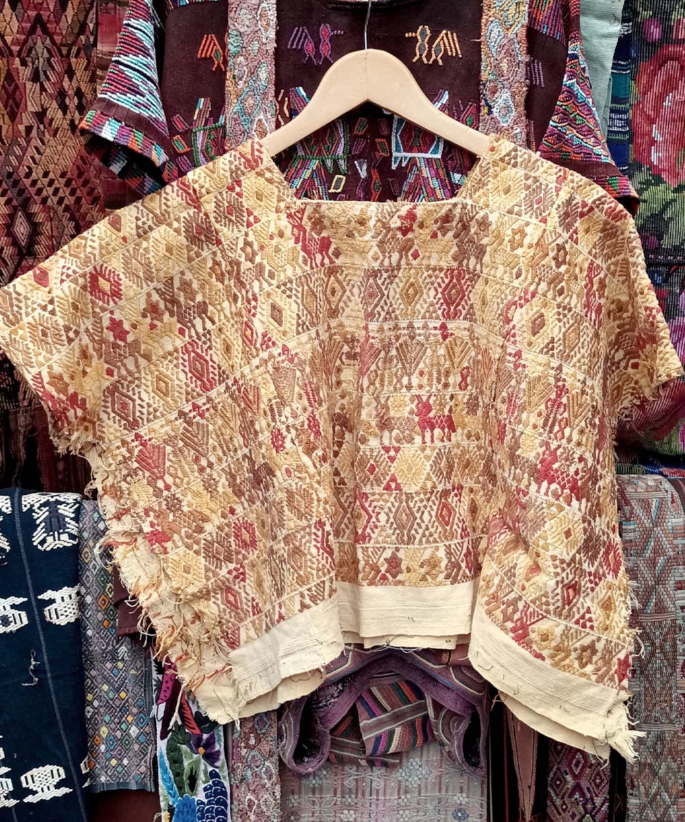 Embroidered Vintage Guatemalan huipil textile