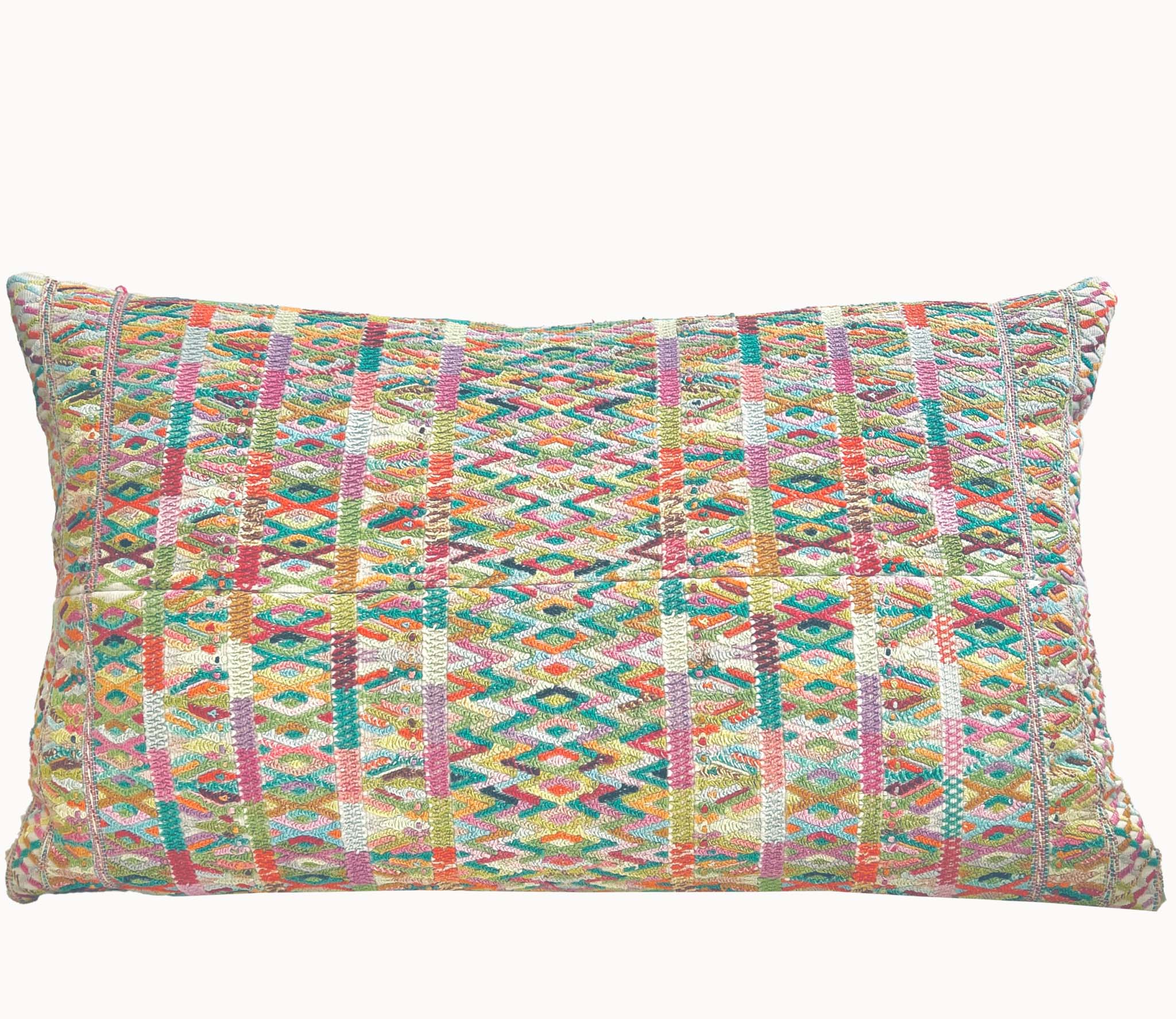 Colorful Green San Juan Cotzal lumbar pillow