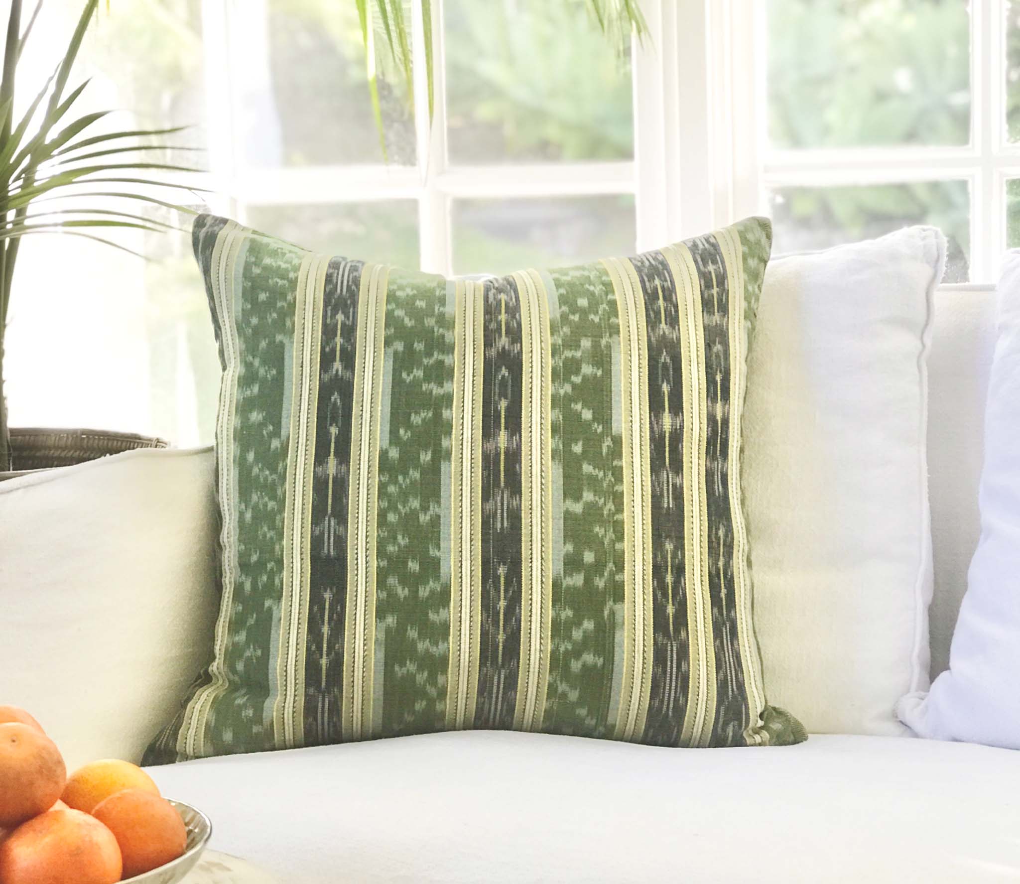 Handwoven Guatemala ikat pillow