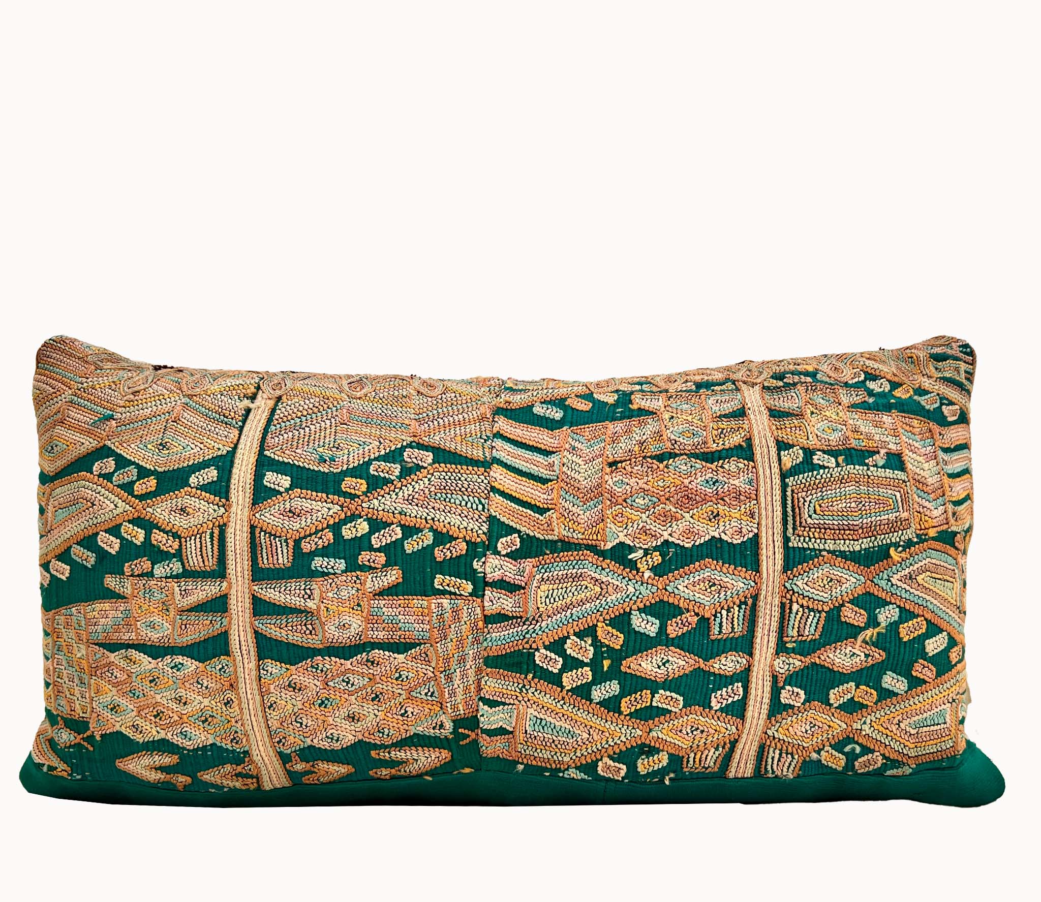 Beige and Green Nebaj Pillow 2