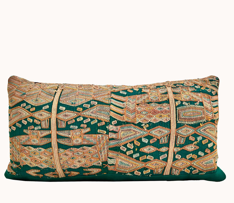 Beige and Green Nebaj Pillow 2