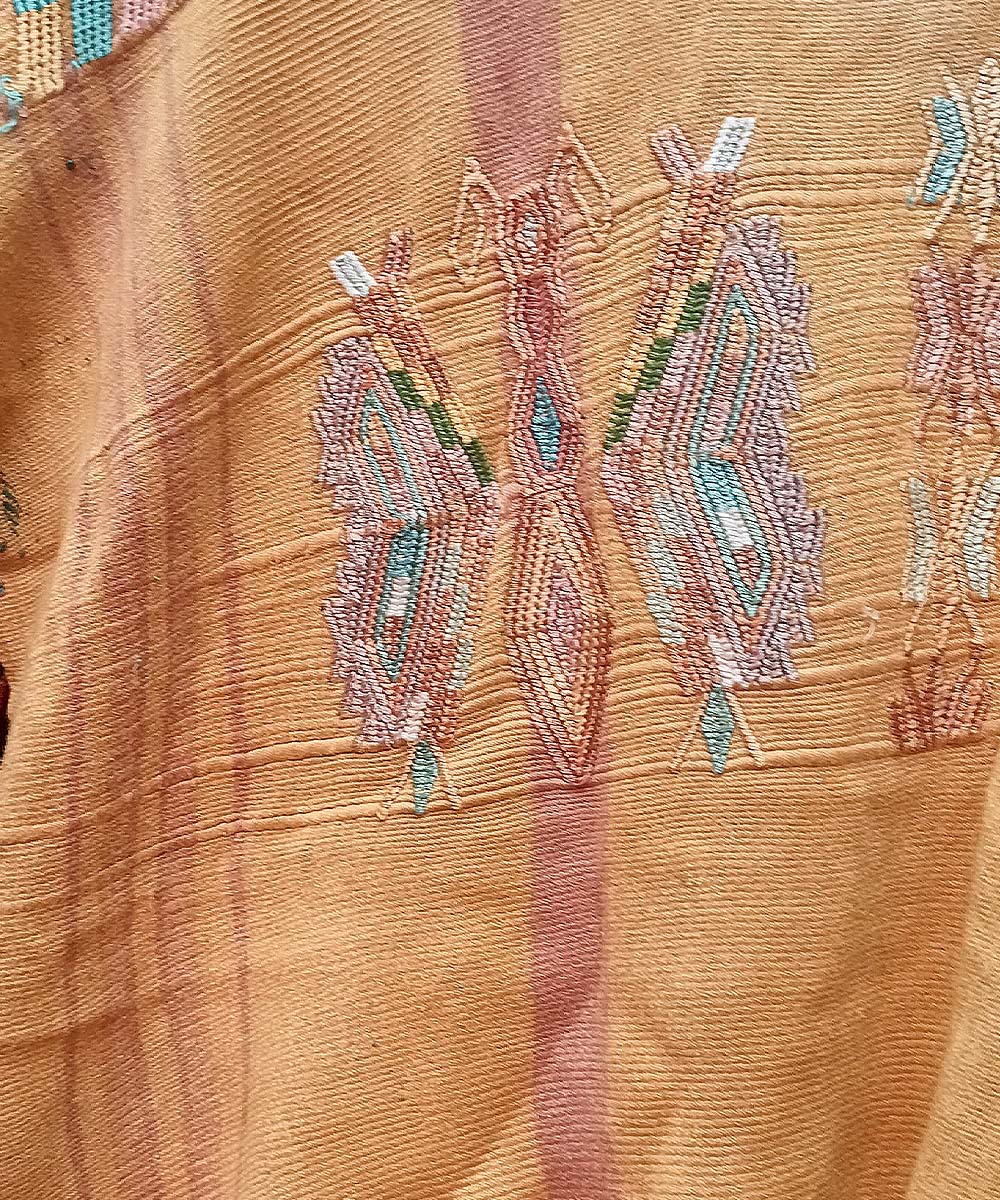 Embroidered Guatemalan huipil textile