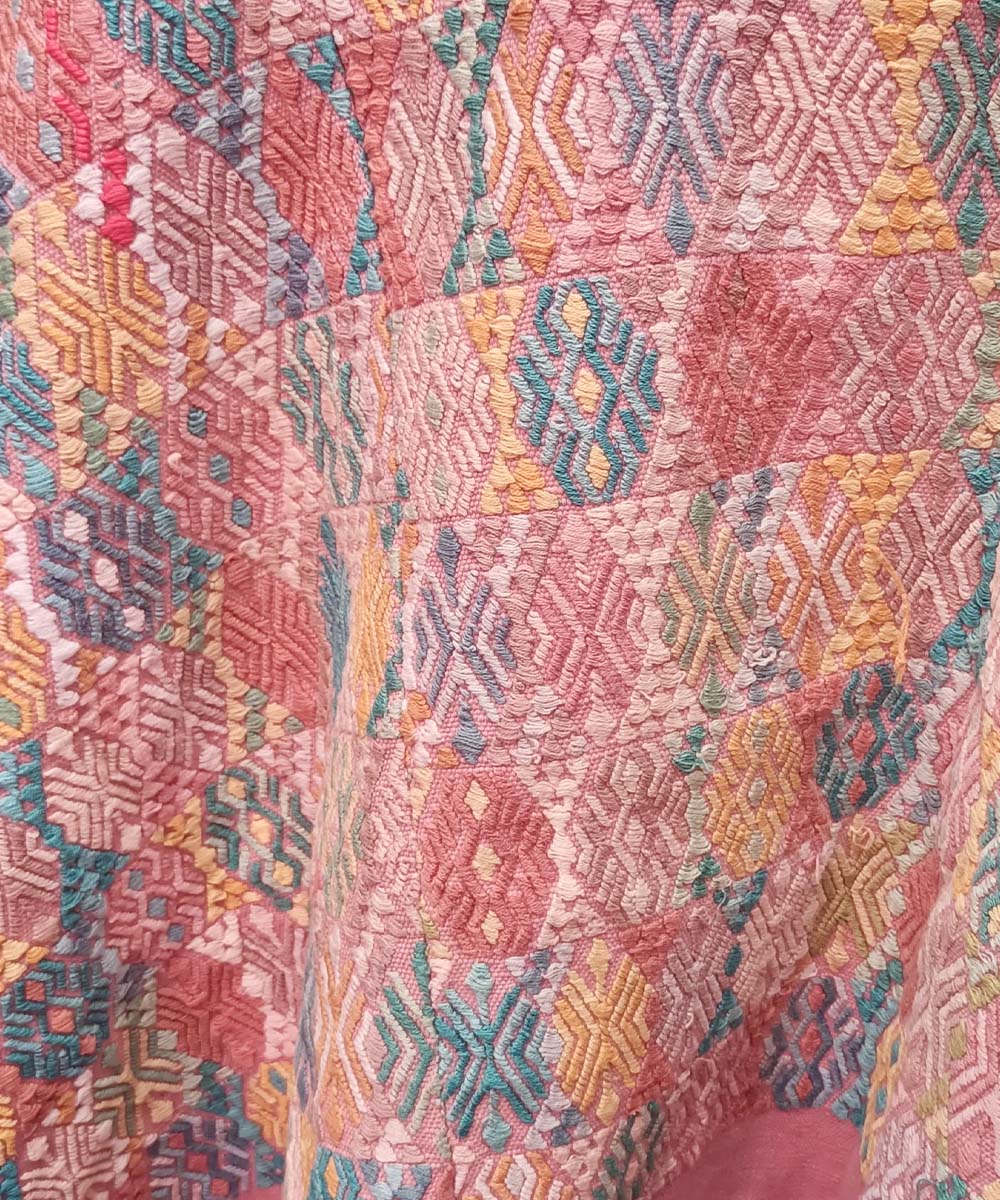 Embroidered Guatemalan huipil textile