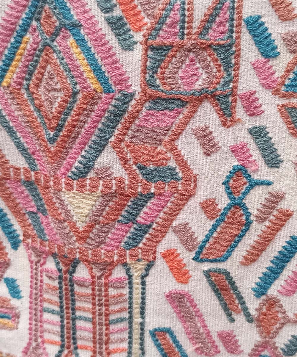 Embroidered Guatemalan huipil textile