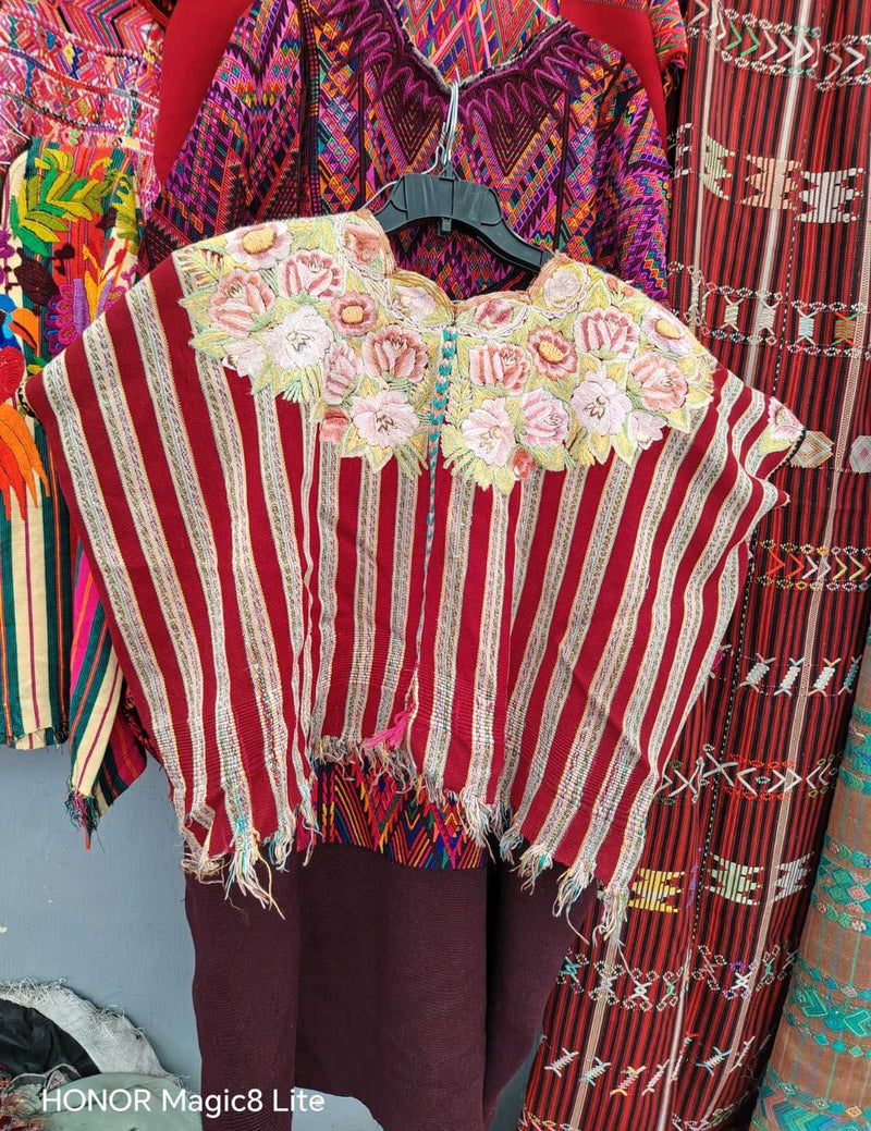 (Reserved for Sarah) Cream Floral Patzun Huipil #6-396