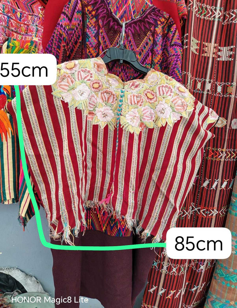 (Reserved for Sarah) Cream Floral Patzun Huipil #6-396