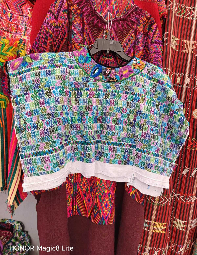 Blue and Pink Coban Huipil #6-406
