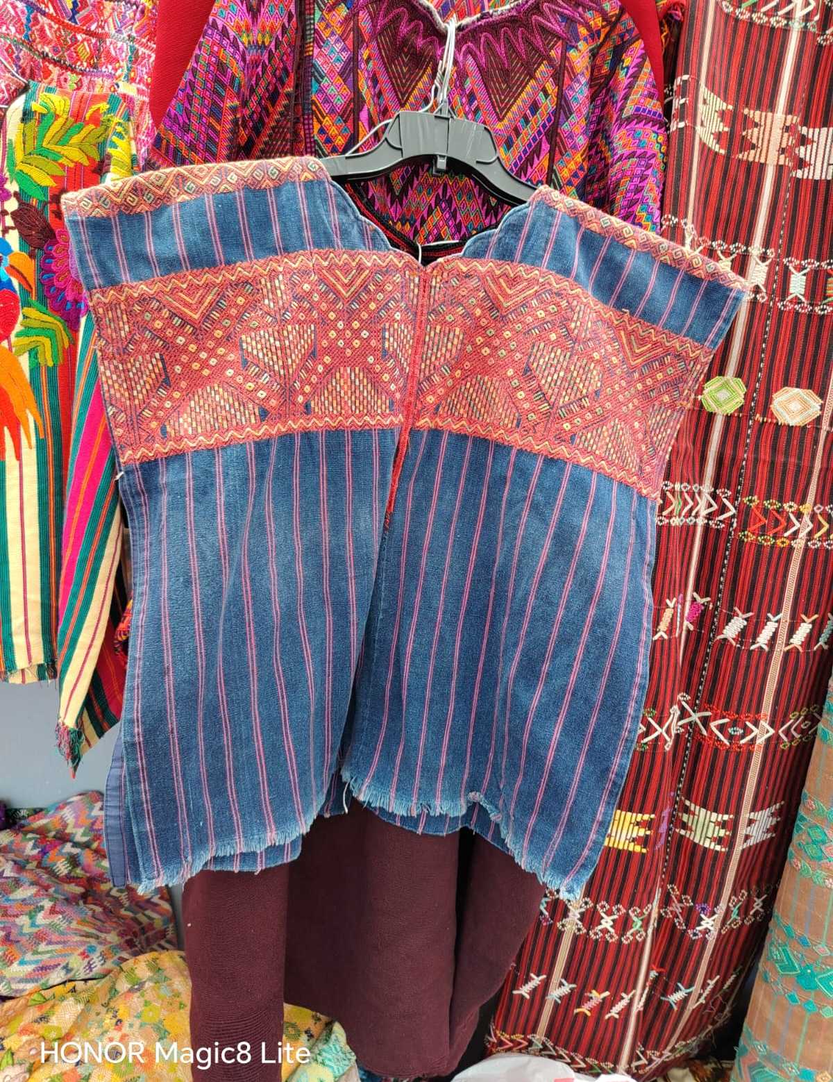 Indigo and Orange Nahuala Huipil #6-407