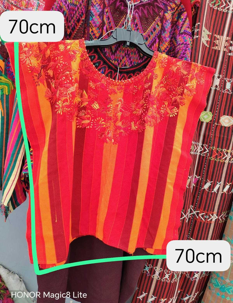 Bright Orange Santiago Huipil #6-430