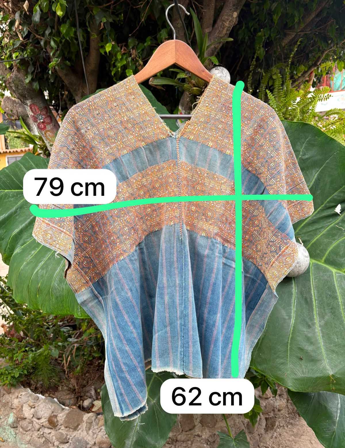 Indigo and Beige Nahuala Huipil #6-439