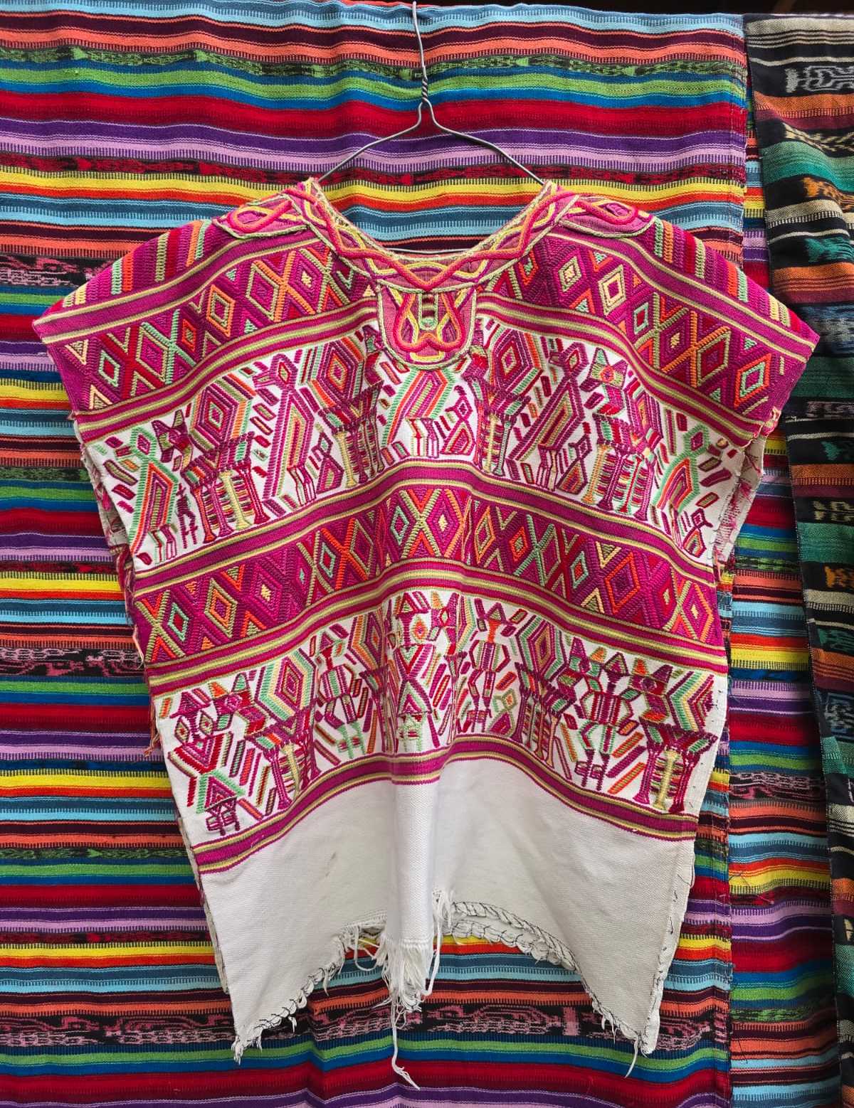 Berry and White Nebaj Huipil #6-445