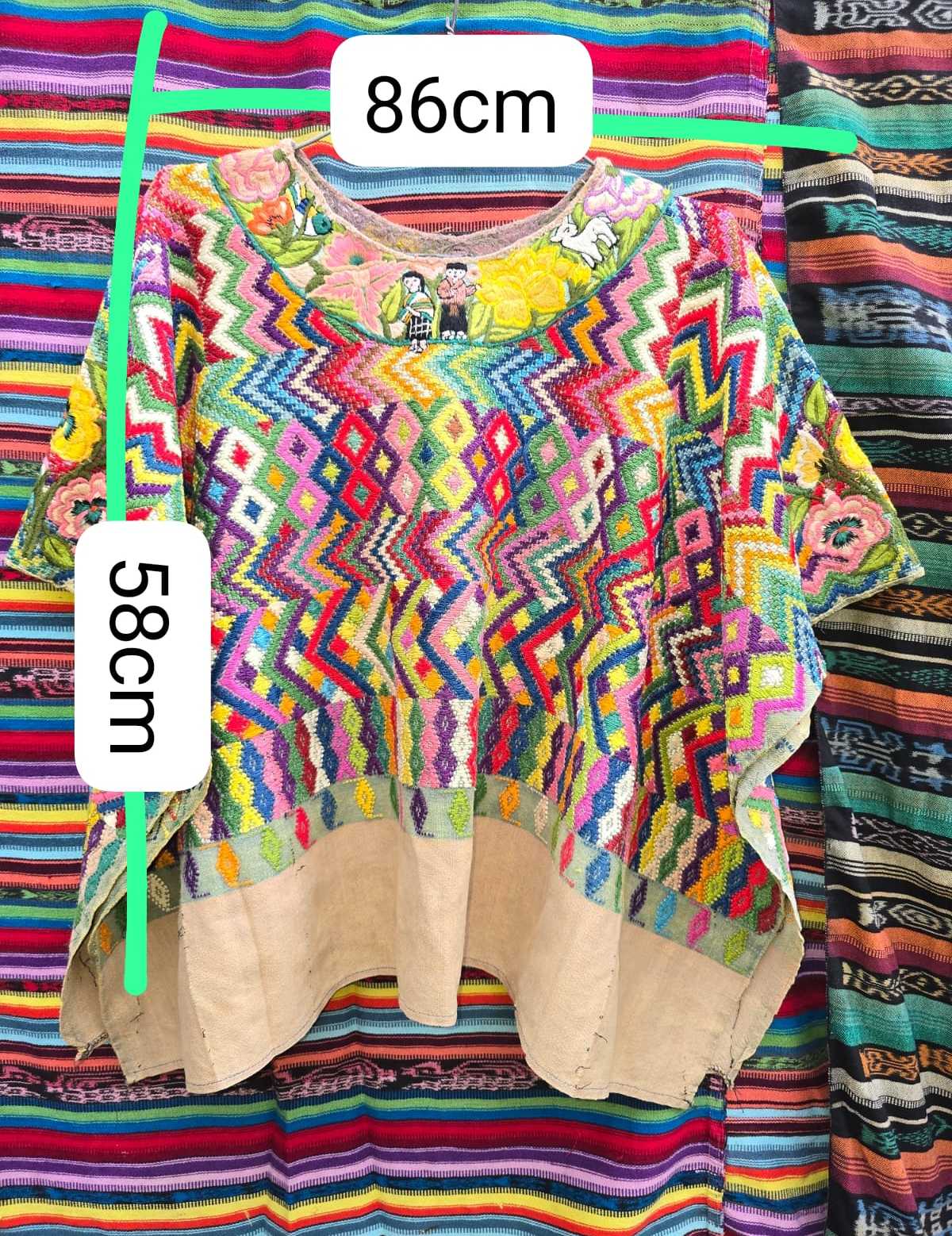 Colourful Totonicapan Huipil #6-448