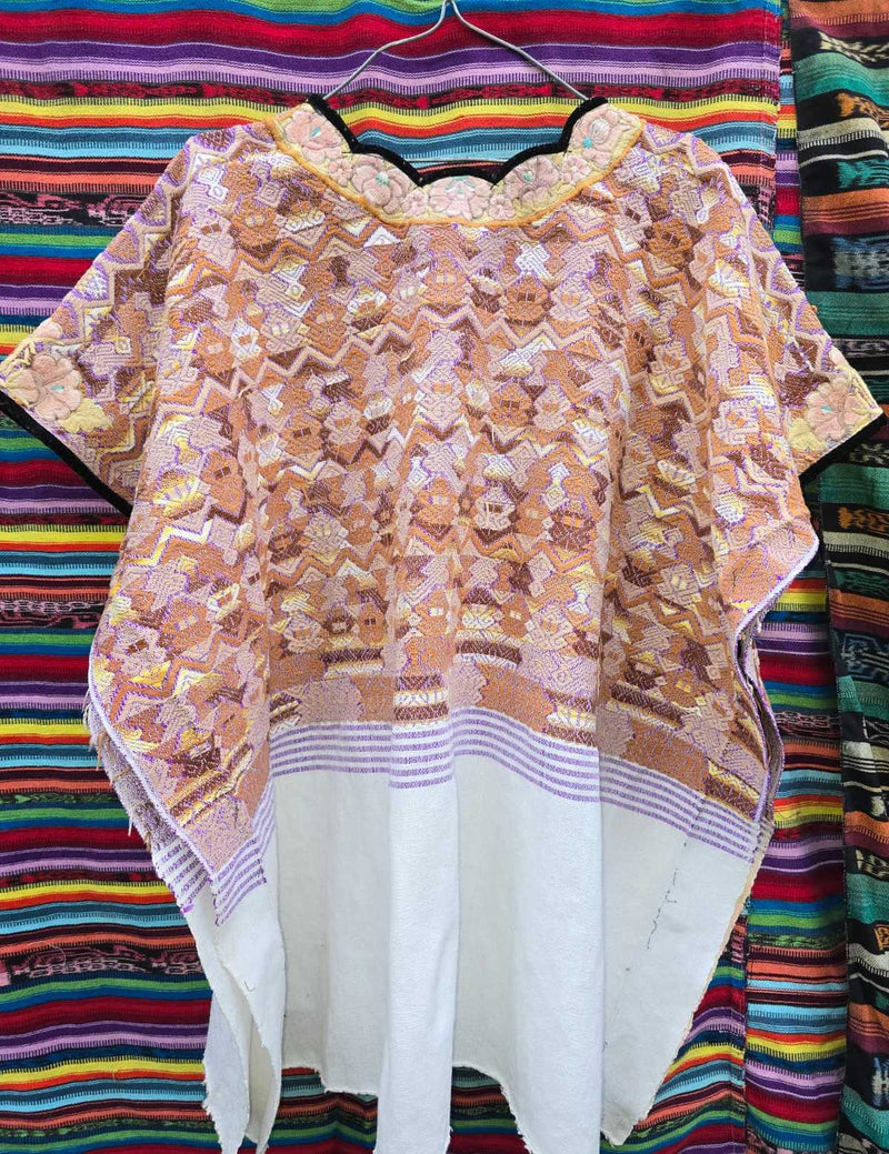 Brown and White Sacatepequez Huipil #6-451