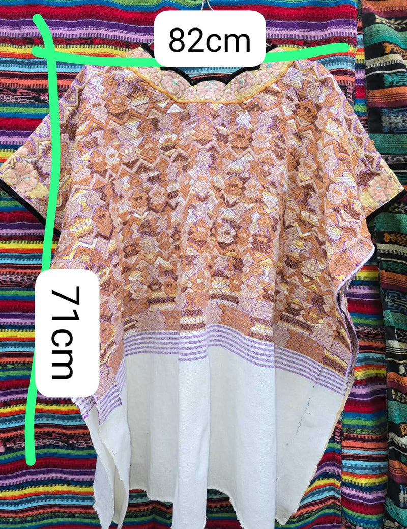 Brown and White Sacatepequez Huipil #6-451