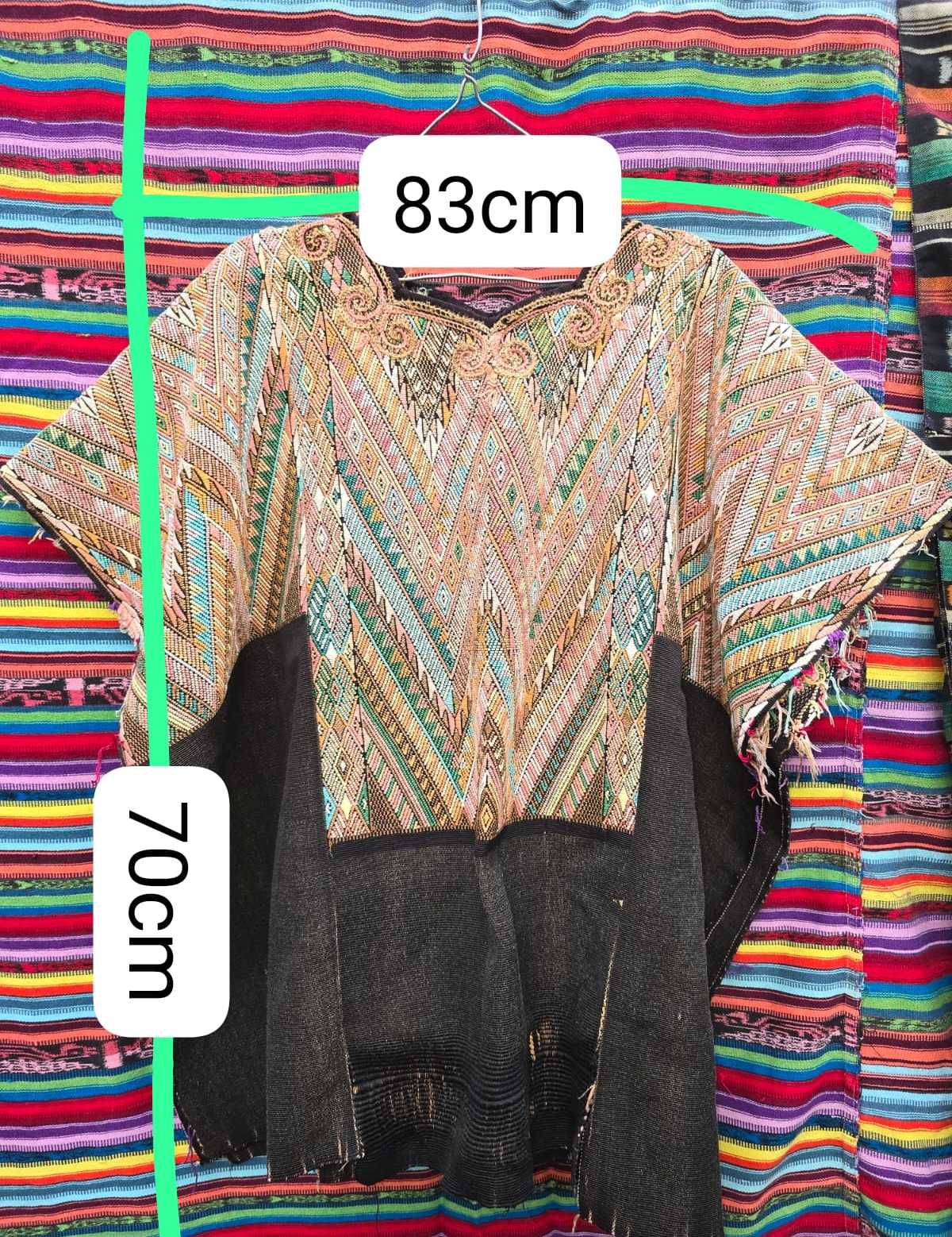 Geometrics on Black Chichicastenango Huipil #6-456