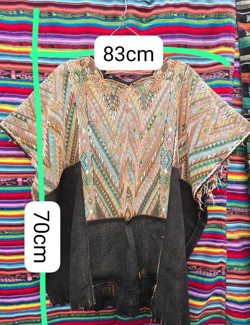 Geometrics on Black Chichicastenango Huipil #6-456
