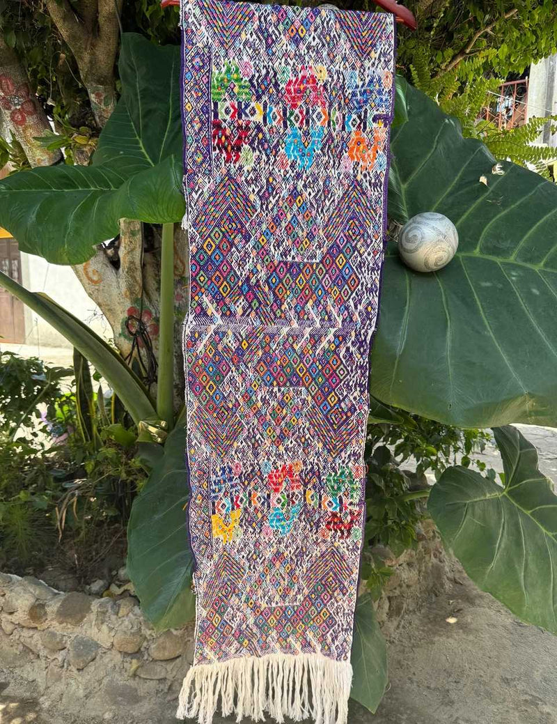 Colourful Burgundy Nahuala Tzute #6-461