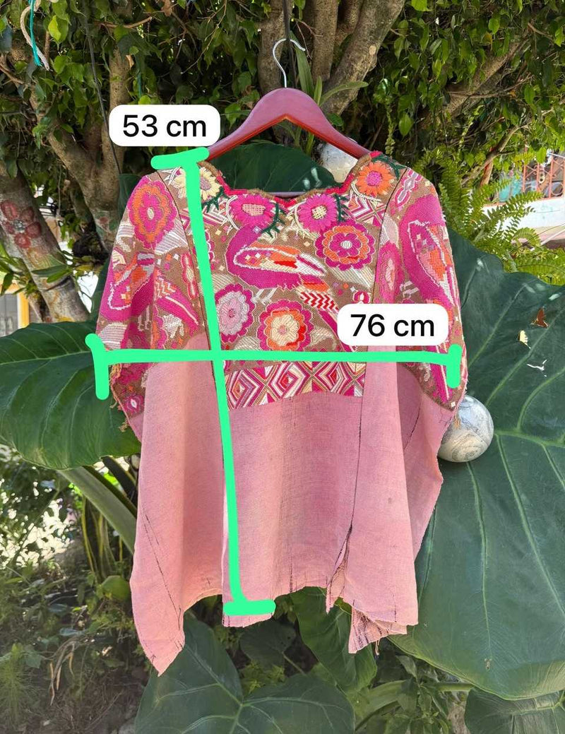 Pink Floral Chichicastenango Tzute #6-463