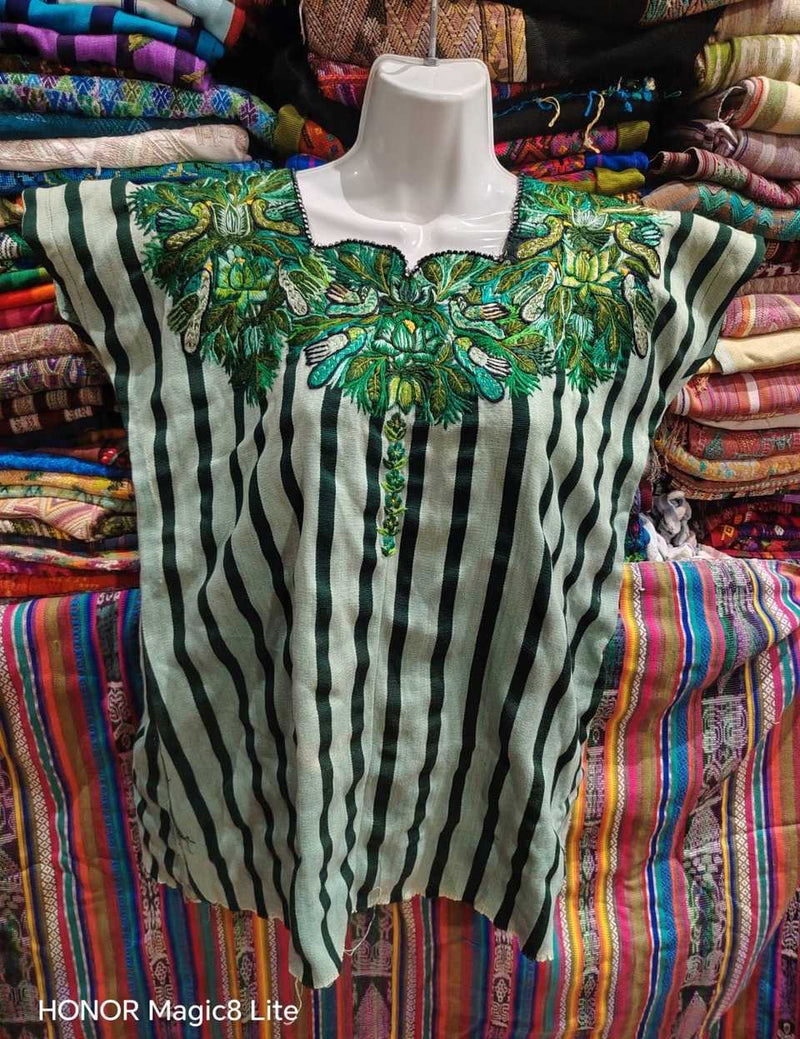 Green Striped Santiago Huipil #6-479