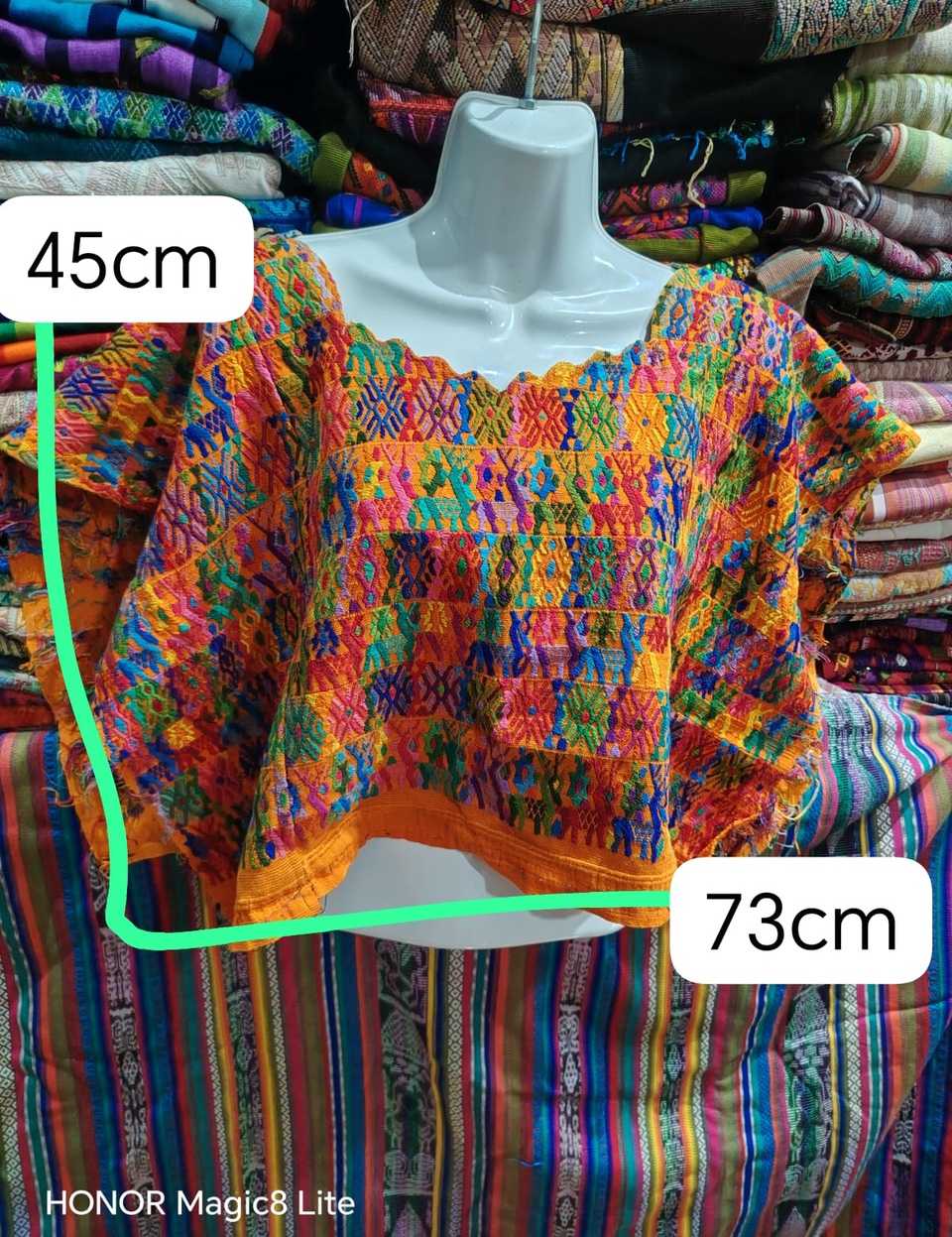 Colourful on Orange Coban Huipil #6-486