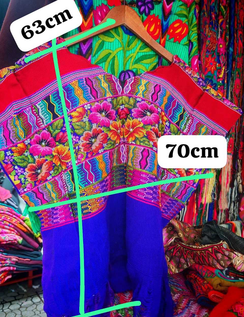 Blue and Red Floral Comalapa Huipil #7-13