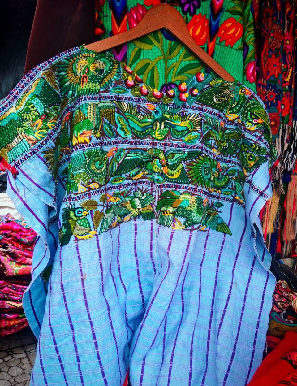 Blue Green and Purple Santiago Huipil #7-16