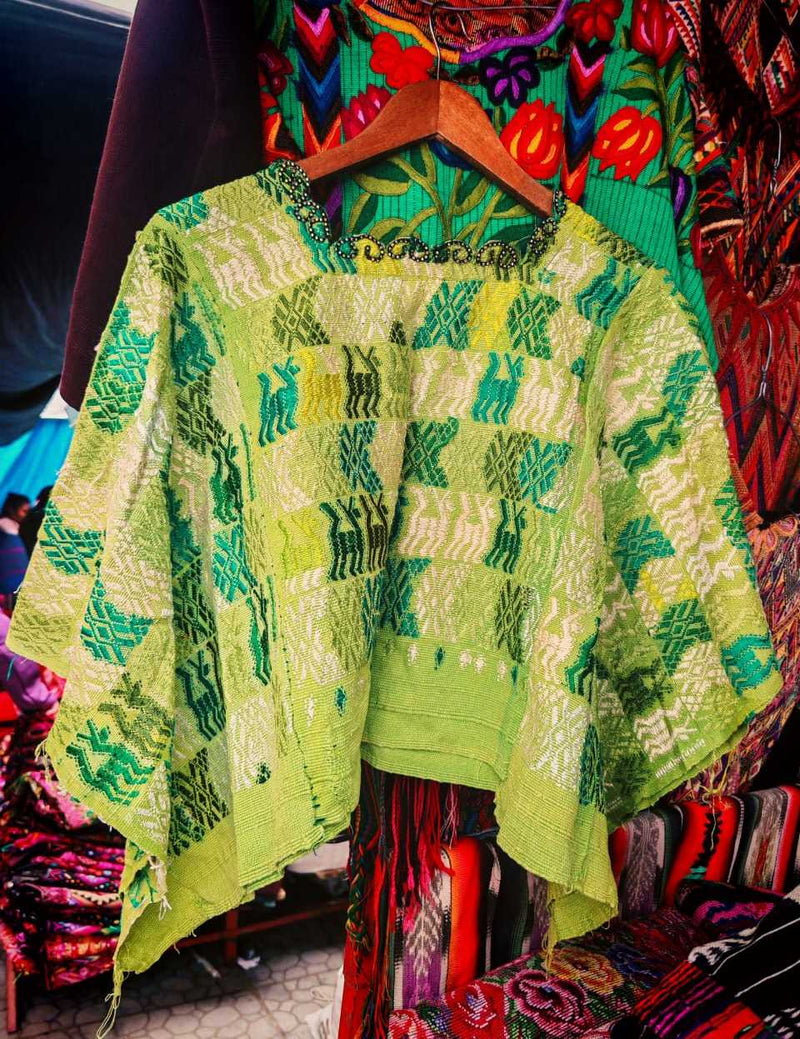 Spring Green Coban Huipil #7-20