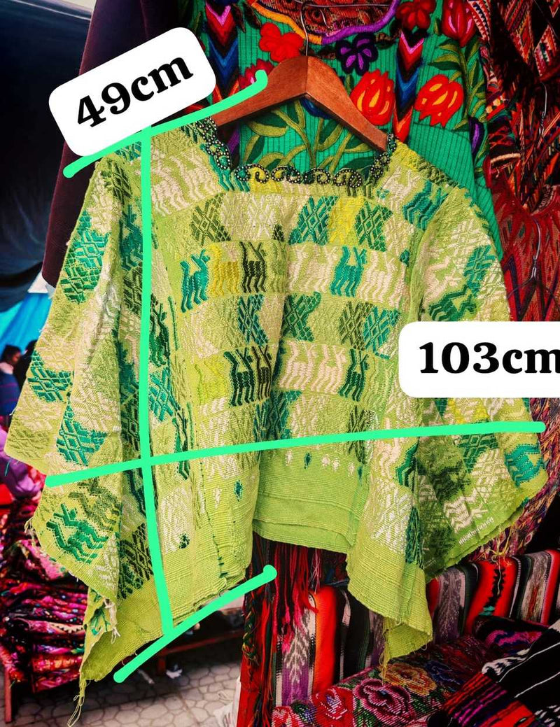 Spring Green Coban Huipil #7-20