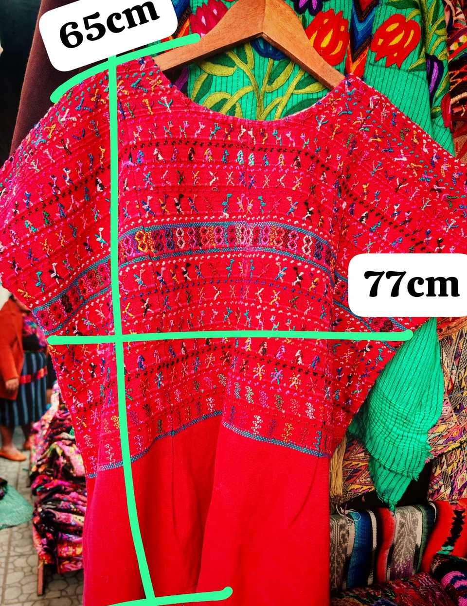 Bright Red San Lucas Huipil #7-22