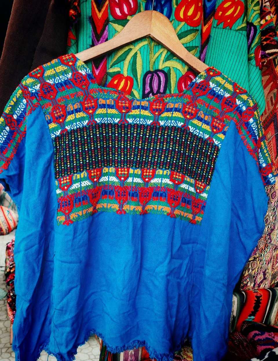 Blue and Red Nahuala Huipil #7-27