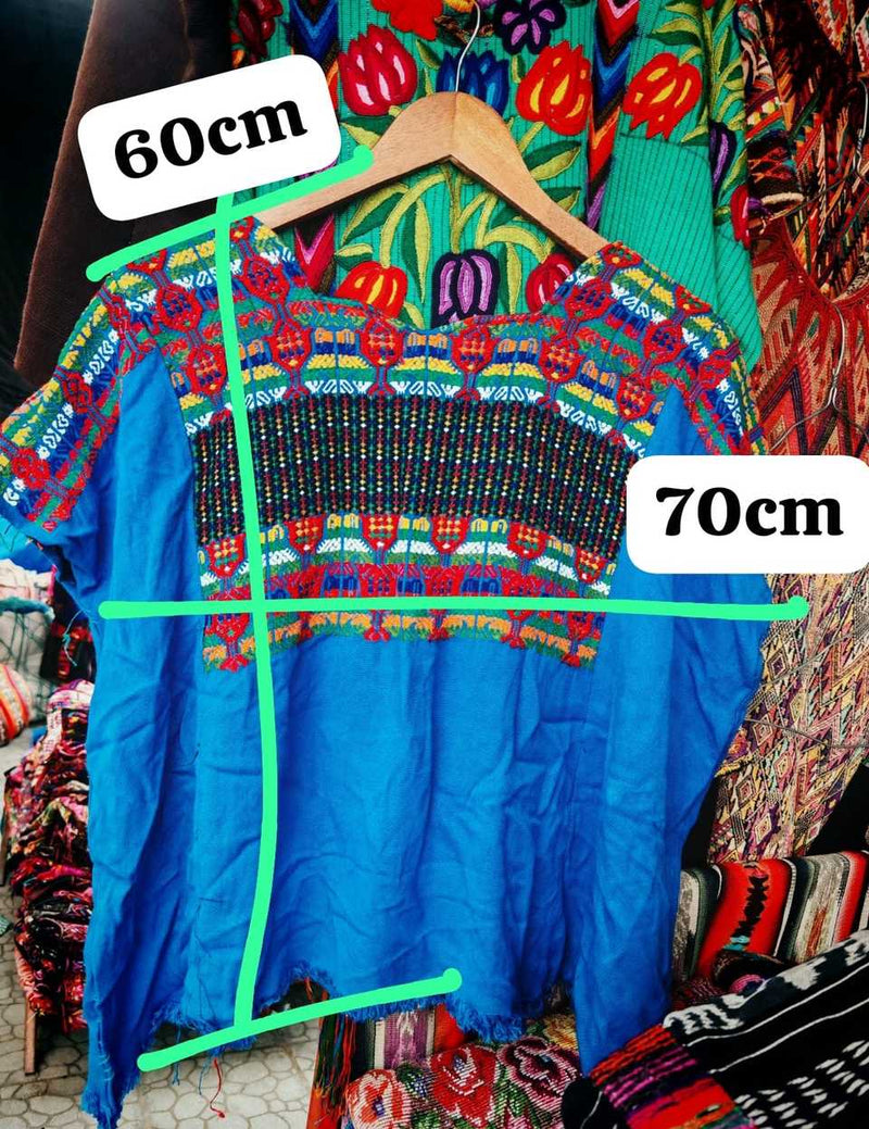 Blue and Red Nahuala Huipil #7-27