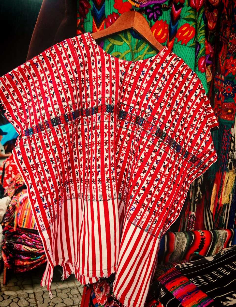 Red and White San Lucas Huipil #7-32