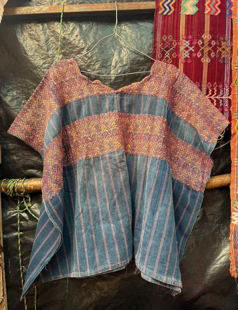 Indigo and Red Nahuala Huipil #7-46
