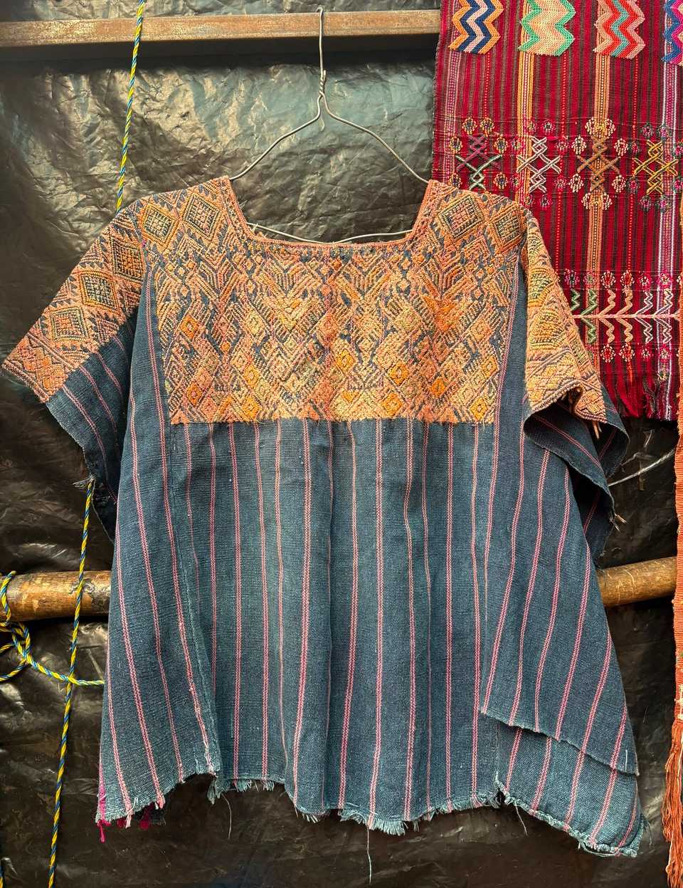 Indigo with Gold Nahuala Huipil #7-50