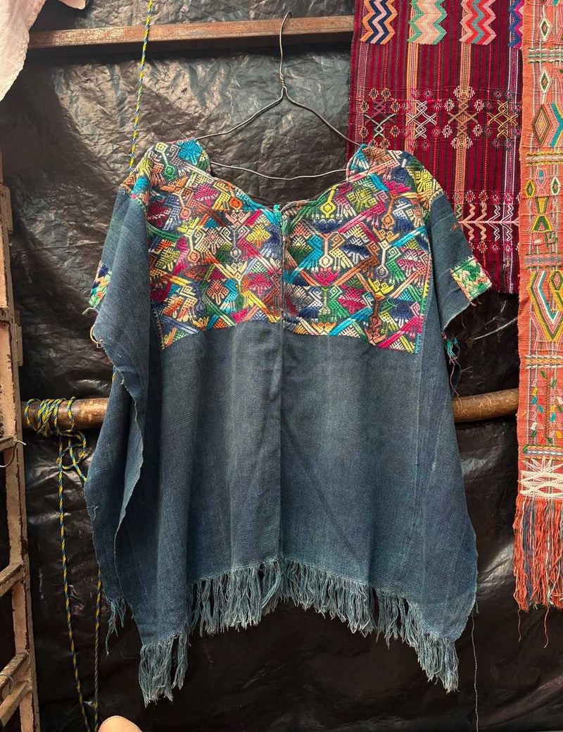 Colourful on Indigo Nahuala Huipil #7-62