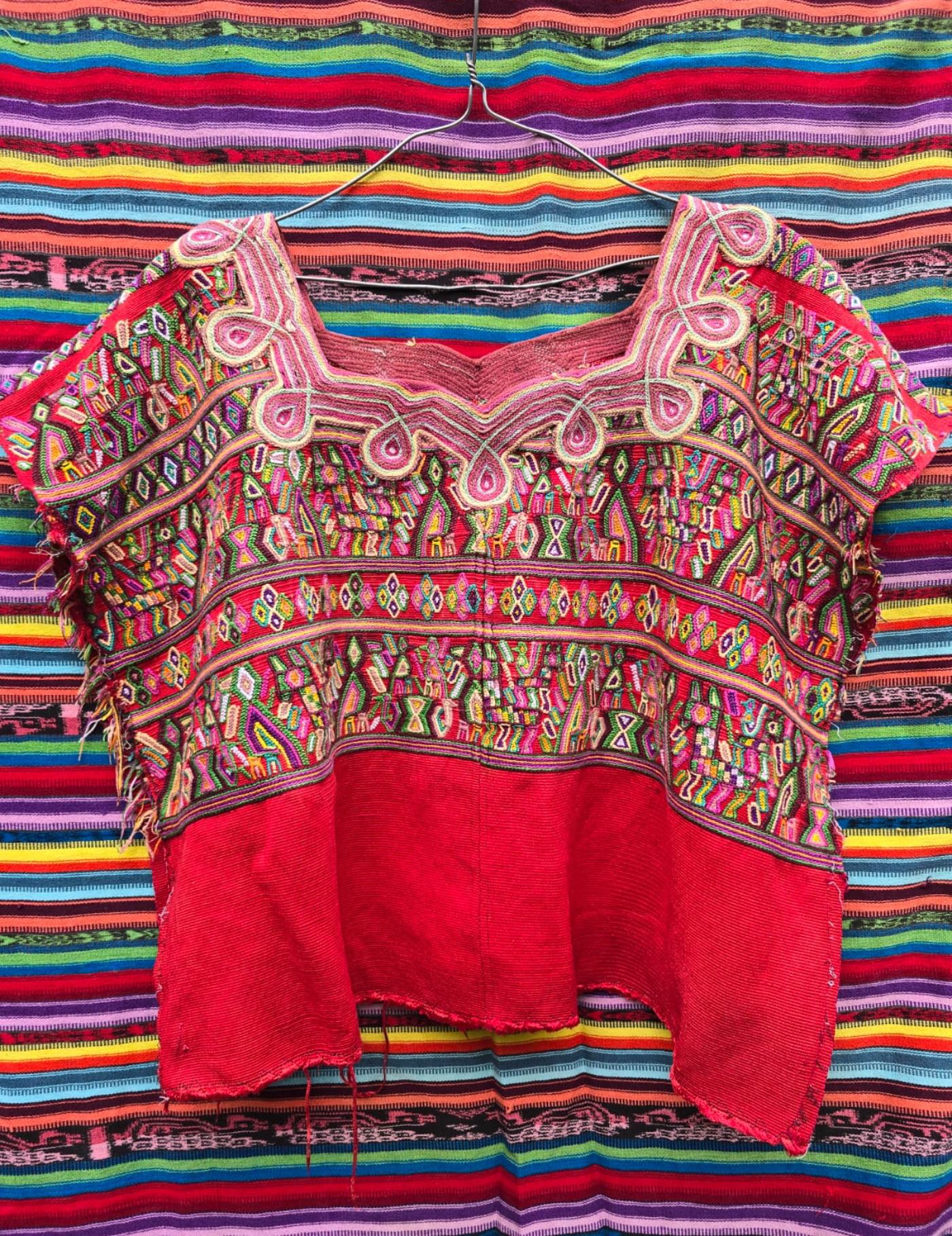 Traditional Red Nebaj Huipil #7-71