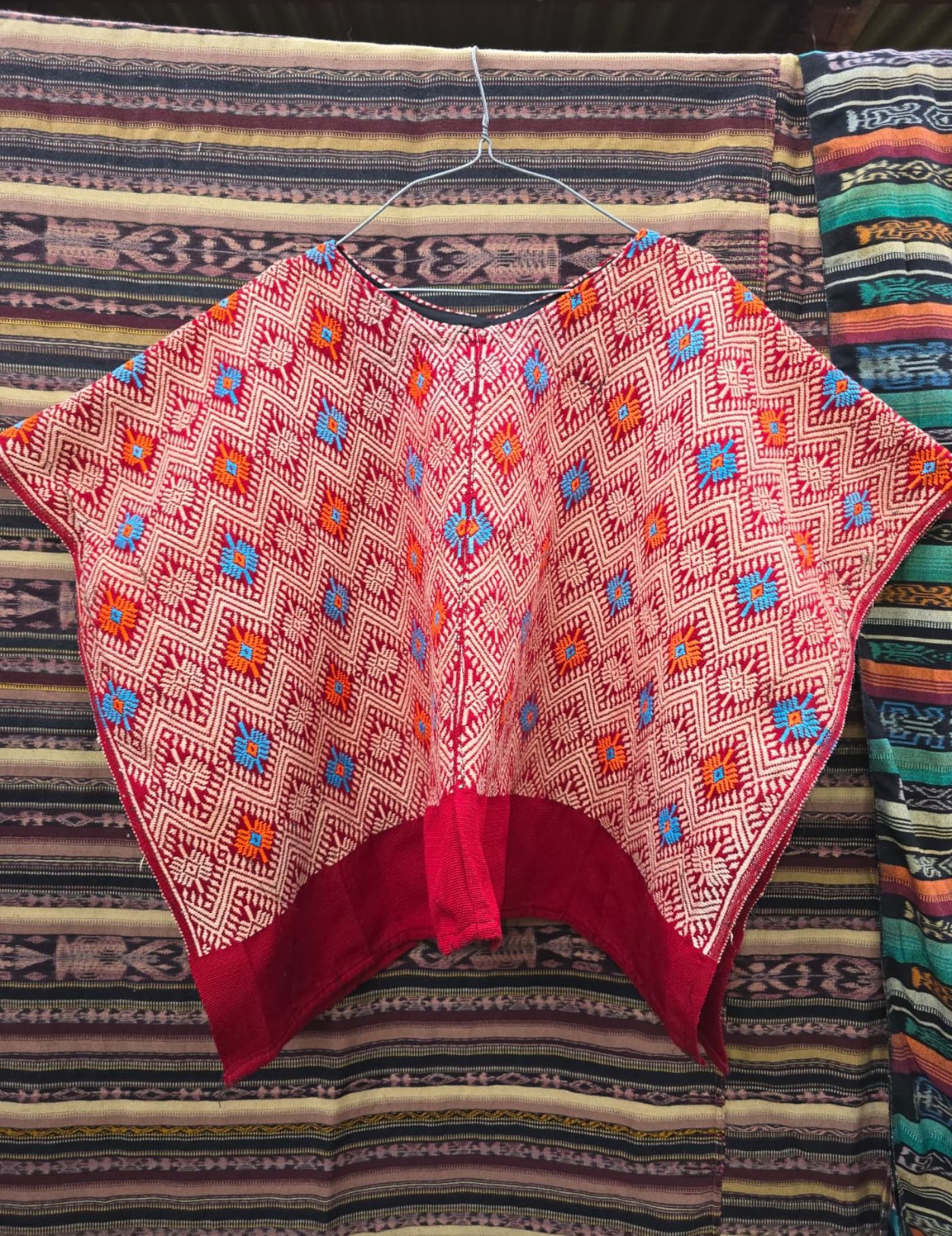 Red and Blue Aguas Calientas Huipil #7-73