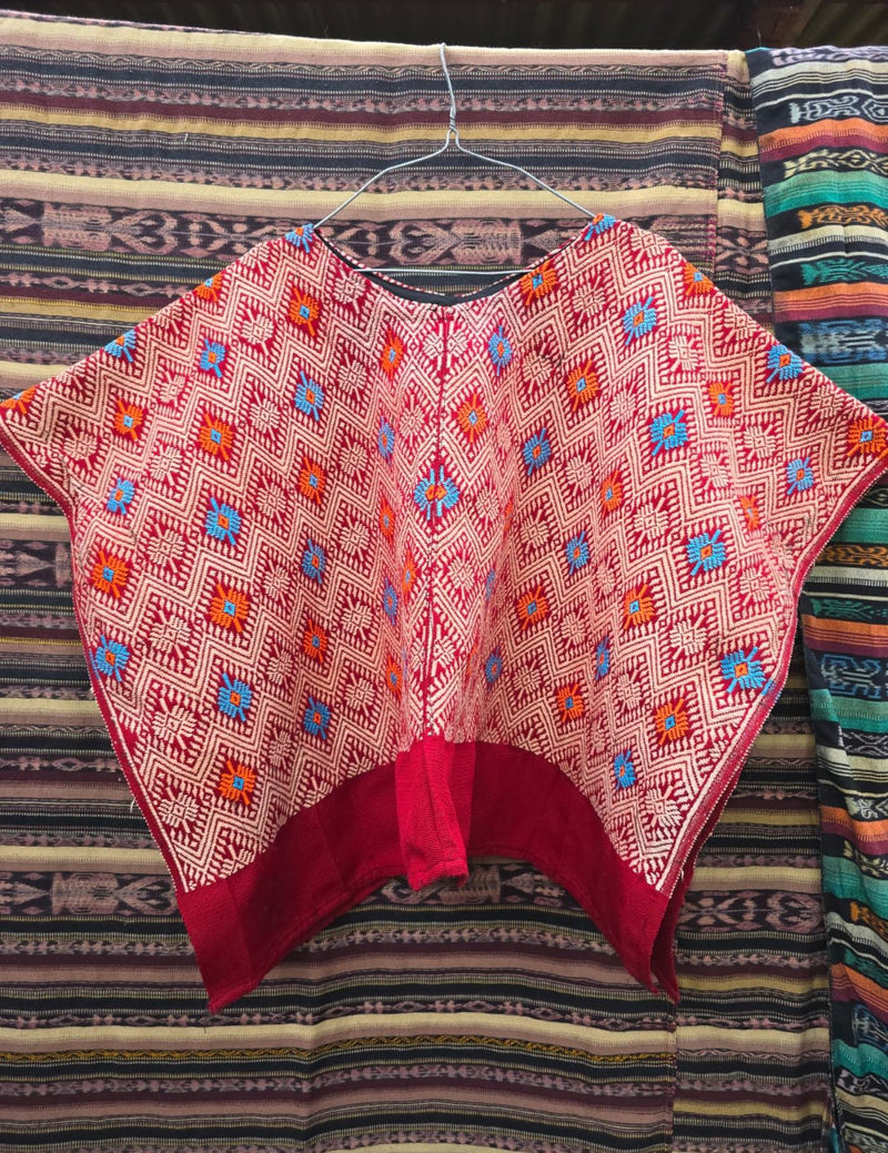Red and Blue Aguas Calientas Huipil #7-73