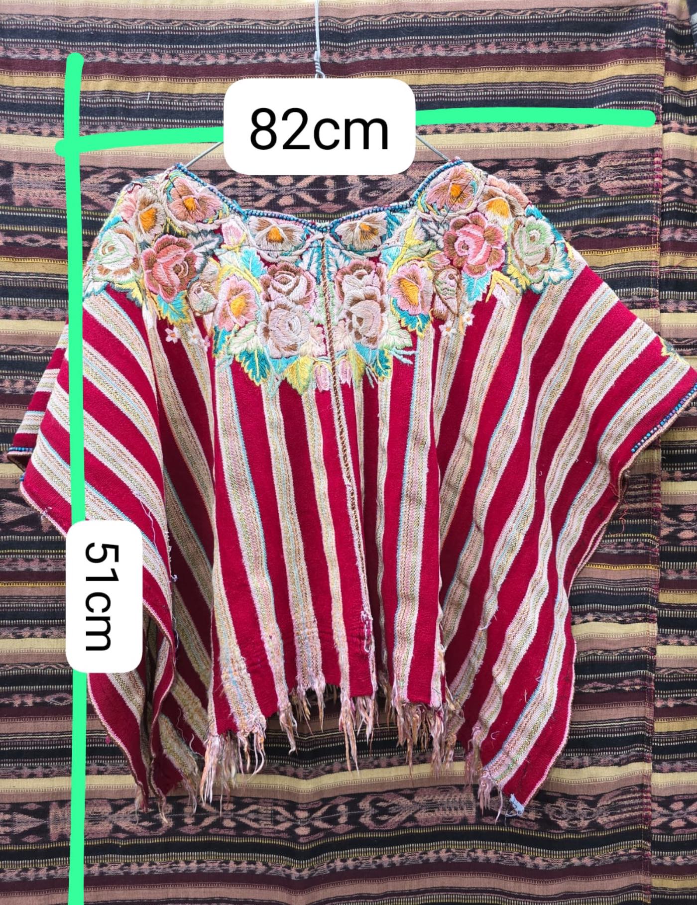 Pink and Burgundy Aguas Calientas Huipil #7-74