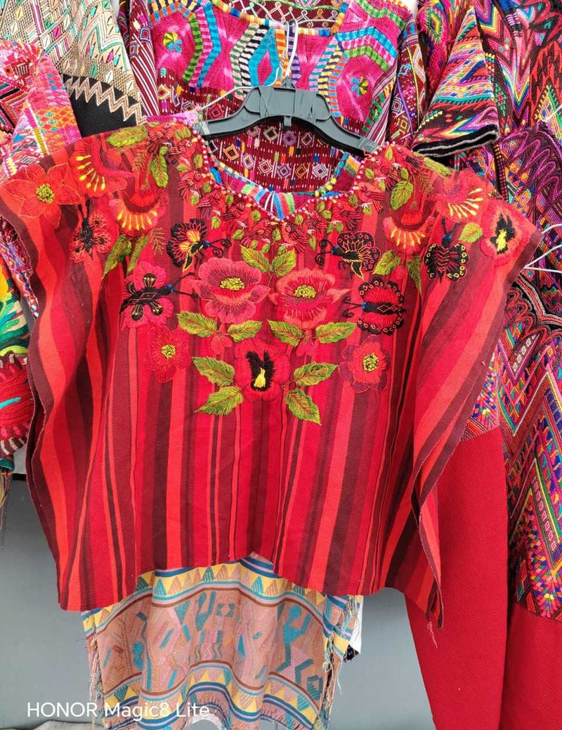 Bright Red Santiago Huipil #7-85
