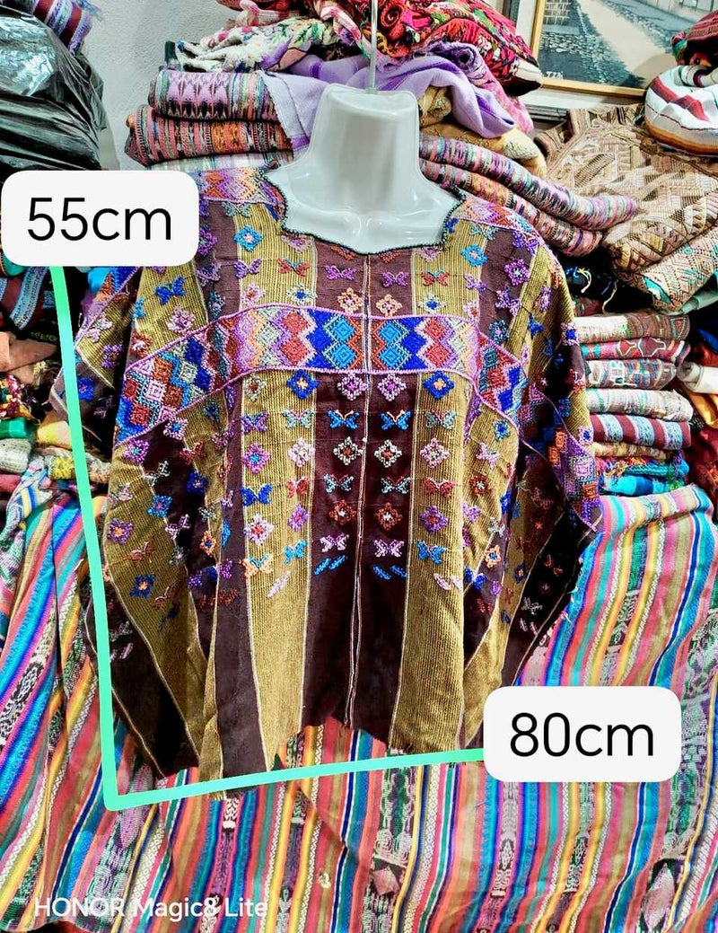 Brown and Gold San Lucas Huipil #7-97